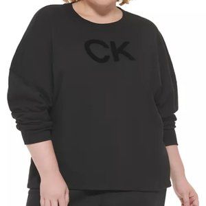 CK Performance Plus Size Crew Neck Flocked Logo Sweatshirt new with tags